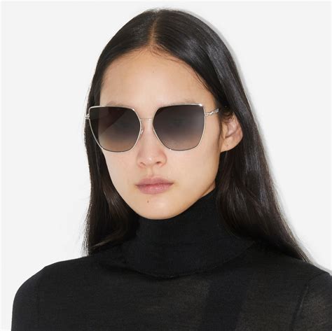 burberry check-trim cat-eye sunglasses|reflective cat eye sunglasses.